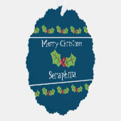 Personalisierte Weihnachtsfeiern & Berries Ornament Karte (Rechts)