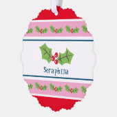 Personalisierte Weihnachtsfeiern & Berries Ornament Karte (Links)