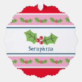 Personalisierte Weihnachtsfeiern & Berries Ornament Karte (Vorderseite)