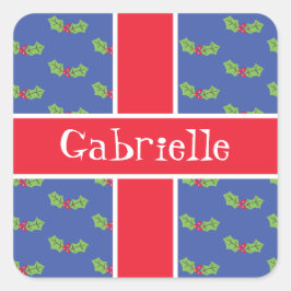 Personalisierte Weihnachtsfeiern & Berries Quadratischer Aufkleber