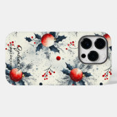 Personalisierte Weihnachtsfeiern und Ornamente Wei Case-Mate iPhone Hülle (Rückseite (Horizontal))