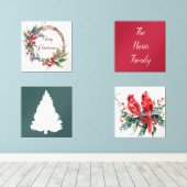 Personalisierte Weihnachtsfeiertage Bilderwand Sets (Holzboden)