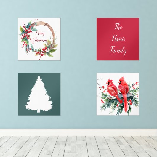 Personalisierte Weihnachtsfeiertage Bilderwand Sets (Holzboden)