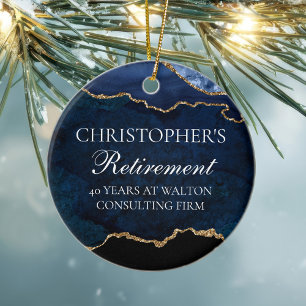 Personalisierte Weihnachtsfeiertage für Navy Blue  Keramik Ornament