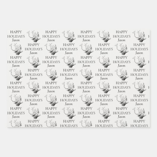 Personalisierte Weihnachtsfeiertage Geschenkpapier Set (Vorderseite 3)