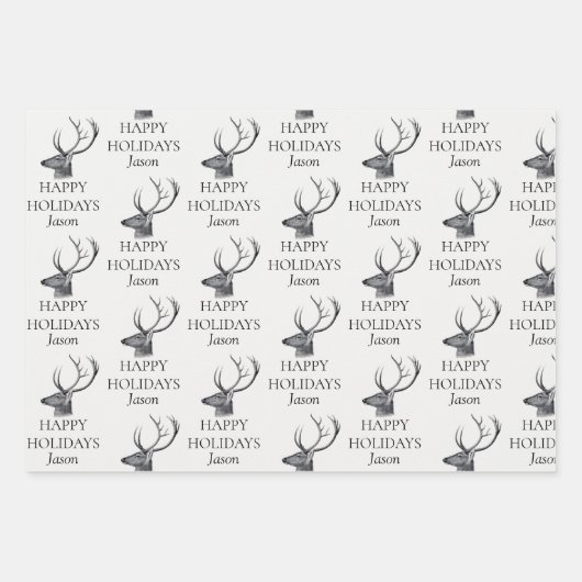 Personalisierte Weihnachtsfeiertage Geschenkpapier Set (Vorderseite 2)
