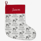 Personalisierte Weihnachtsfeiertage Großer Weihnachtsstrumpf (Vorderseite)