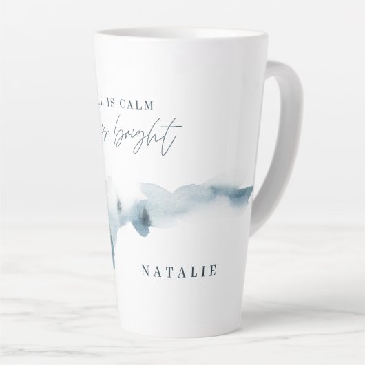 Personalisierte Weihnachtsfeiertage im Aquarellwal Milchtasse (Rechte Ecke)