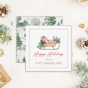 Personalisierte Weihnachtsfeiertage Mitteilungskarte