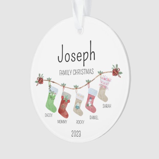 Personalisierte Weihnachtsfeiertage Strümpfe Ornament (Vorderseite)