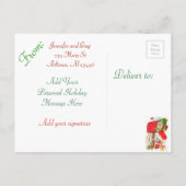 Personalisierte Weihnachtsfensterfamilie Fotokarte Feiertagspostkarte (Rückseite)