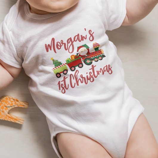 Personalisierte Weihnachtsferien des Weihnachtsjun Baby Strampler