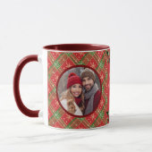 Personalisierte Weihnachtsferien Kariert Tasse (Links)
