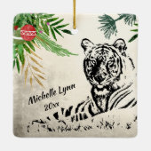 Personalisierte Weihnachtsferien Keramikornament (Rückseite)