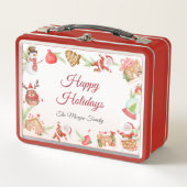 Personalisierte Weihnachtsferien Metall Brotdose (Vorderseite)