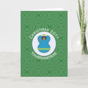 Personalisierte Weihnachtsflagge Aruba Engel  Karte