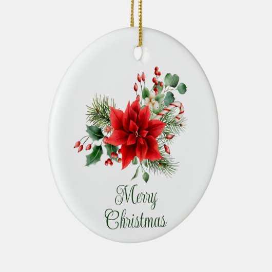 Personalisierte Weihnachtsfloral Keramik Ornament (Rechts)