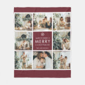 Personalisierte Weihnachtsfoto-Collage Fleecedecke (Vorderseite)