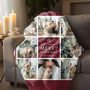 Personalisierte Weihnachtsfoto-Collage  Fleecedecke