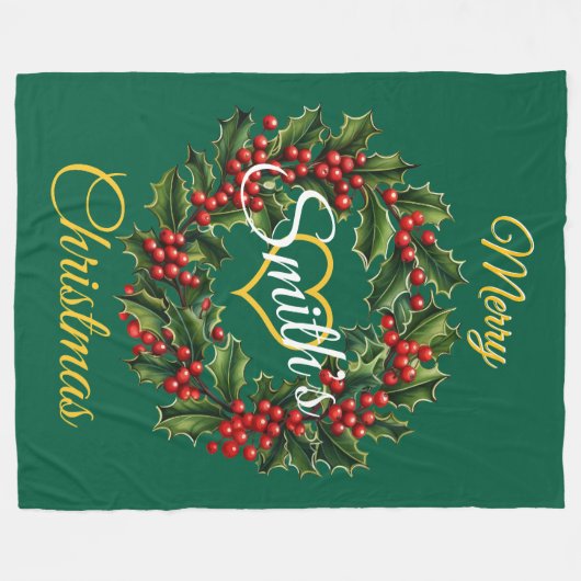 Personalisierte Weihnachtsgarten Fleecedecke (Vorderseite (Horizontal))