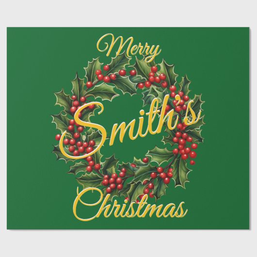 Personalisierte Weihnachtsgarten Geschenkpapier (Flach)