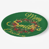 Personalisierte Weihnachtsgarten Pappteller (Schrägansicht)