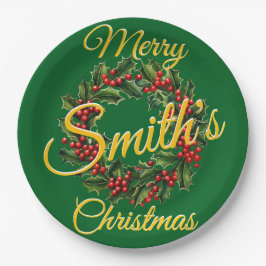 Personalisierte Weihnachtsgarten Pappteller