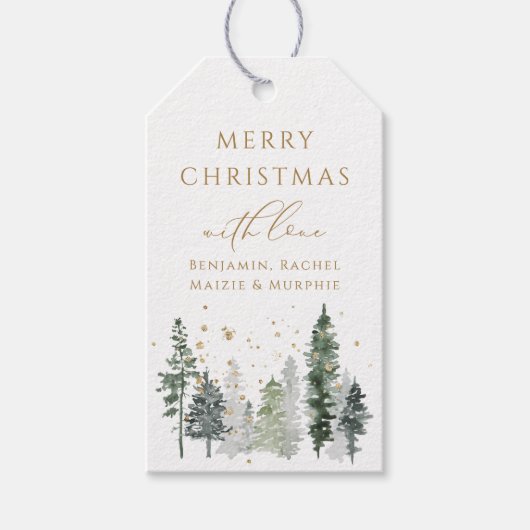 Personalisierte Weihnachtsgeschenkanhänger Fichten Geschenkanhänger (Vorderseite)