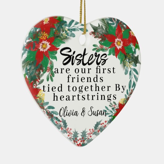 Personalisierte Weihnachtsgeschenke für Schwester Keramik Ornament (Rechts)