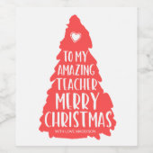 Personalisierte Weihnachtsgeschenke Idee für Schul Weinetikett (Einzelnes Label)