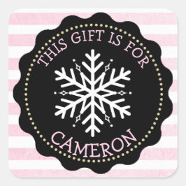 Personalisierte Weihnachtsgeschenke Tag Weihnachts Quadratischer Aufkleber