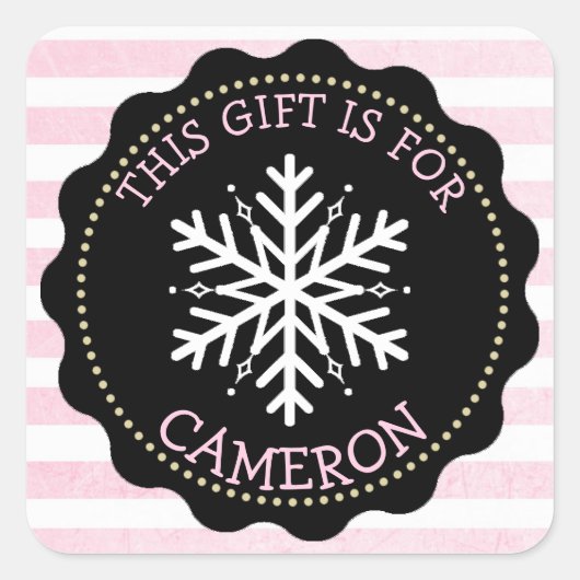 Personalisierte Weihnachtsgeschenke Tag Weihnachts Quadratischer Aufkleber (Vorderseite)