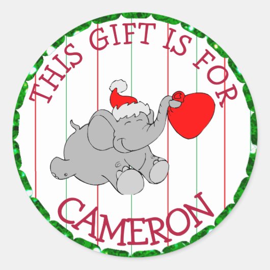 Personalisierte Weihnachtsgeschenke Tag Weihnachts Runder Aufkleber (Vorderseite)