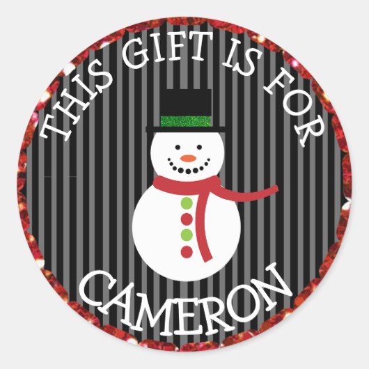 Personalisierte Weihnachtsgeschenke Tag Weihnachts Runder Aufkleber (Vorderseite)