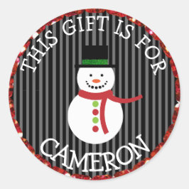 Personalisierte Weihnachtsgeschenke Tag Weihnachts Runder Aufkleber