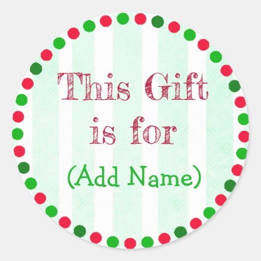 Personalisierte Weihnachtsgeschenke Tag Weihnachts Runder Aufkleber (Vorderseite)