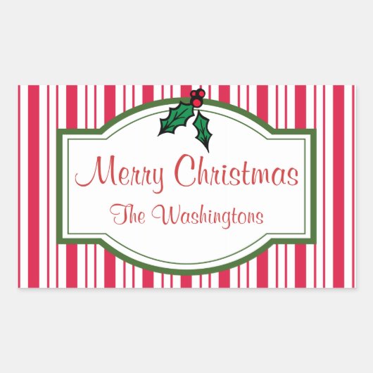 Personalisierte Weihnachtsgeschenkkleber Rechteckiger Aufkleber (Vorderseite)