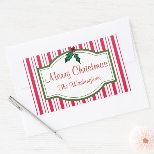 Personalisierte Weihnachtsgeschenkkleber Rechteckiger Aufkleber (Umschlag)