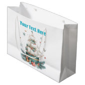 "Personalisierte Weihnachtsgeschenktasche - Festiv Große Geschenktüte (Vorderseite Schrägansicht)