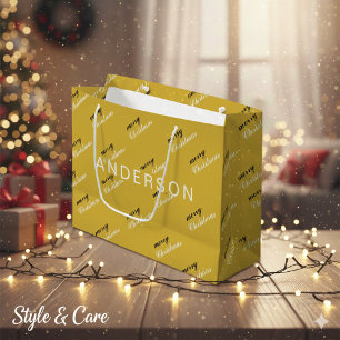 Personalisierte Weihnachtsgeschenktasche mit Namen Große Geschenktüte