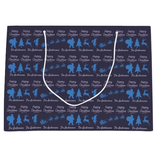 Personalisierte Weihnachtsgeschenktasche - Silhoue Große Geschenktüte (Vorderseite)