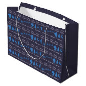 Personalisierte Weihnachtsgeschenktasche - Silhoue Große Geschenktüte (Rückseite Schrägansicht)
