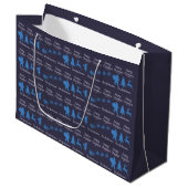 Personalisierte Weihnachtsgeschenktasche - Silhoue Große Geschenktüte (Vorderseite Schrägansicht)