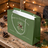 Personalisierte Weihnachtsgeschenktüte Salbeigrün  Große Geschenktüte