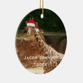 Personalisierte Weihnachtsgiraffen-Verzierung Keramik Ornament (Rechts)