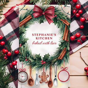 Personalisierte Weihnachtsgirlande Küchenutensilie Geschirrtuch