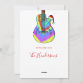 Personalisierte Weihnachtsgitarre Feiertagskarte (Rückseite)