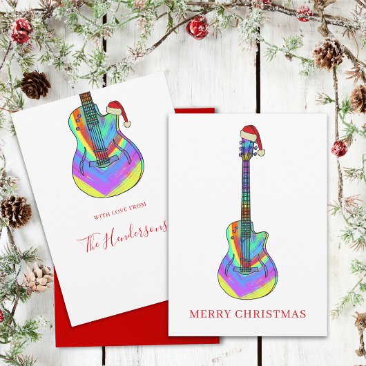 Personalisierte Weihnachtsgitarre Feiertagskarte
