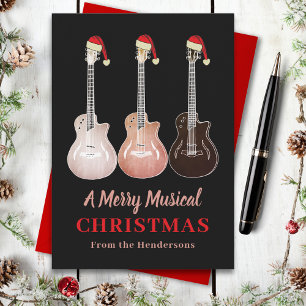 Personalisierte Weihnachtsgitarre Fröhliche Musik Feiertagskarte