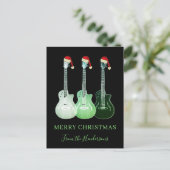 Personalisierte Weihnachtsgitarren Feiertagspostkarte (Stehend Vorderseite)